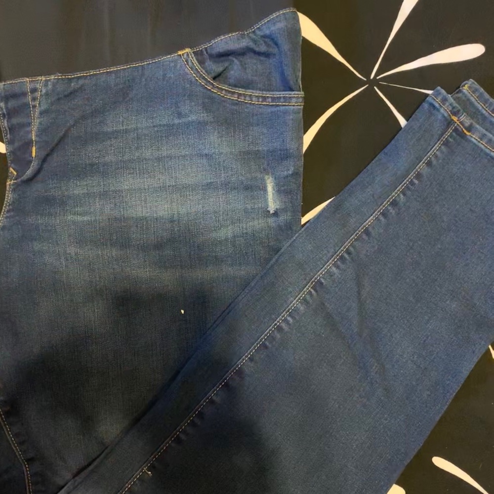 Maternity Jeans Low Rise Knit Panel